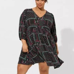 NWT Torrid Multicolor Paisley Mini Washable Gauze Tunic Dress Size 1